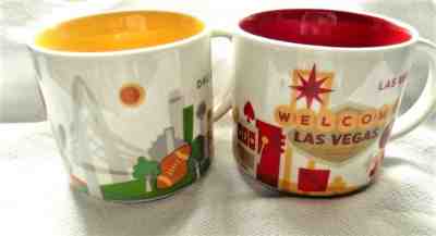 Set of 2 Starbucks You Are Here Mugs 2014 Las Vegas & 2015 Dallas 14oz. Ea - Sold on eBay Oct, 31st 2018 for $24.99