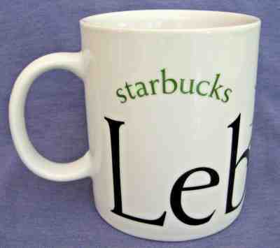 Starbucks LEBANON City Mug Collector Series, White/Green, 20 oz, Rastel - Sold on eBay Dec, 12th 2018 for $4.99