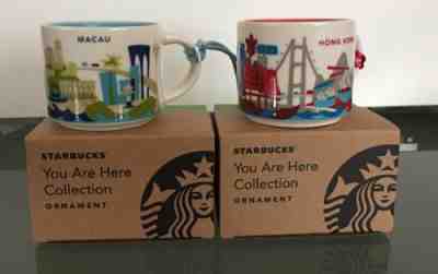 NWB Starbucks YAH You Are Here Hong Kong & Macau Mini Mug Ornaments Lot - Sold on eBay Oct, 25th 2018 for $50.00