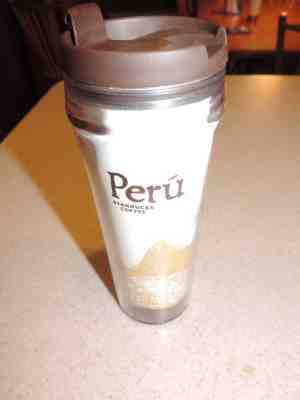 Used Starbucks Peru Plastic Tumbler 2004 12 oz - Sold on eBay Dec, 4th 2018 for $8.00