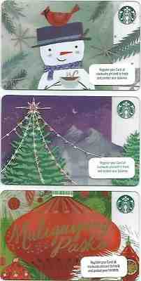 PHILIPPINES  Starbucks cards "Christmas Tree - Snowman - Maligayang Pasko " 2017 - Sold on eBay Dec, 9th 2018 for $12.45