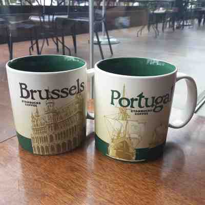 2 Original Starbucks City Mugs 16 oz BRUSSELS & PORTUGAL Series 2016-2017 - Sold on eBay Dec, 11th 2018 for $42.00