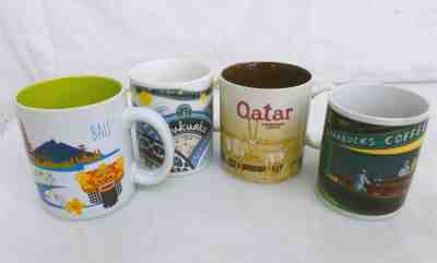 Lot of 4x Collectible Starbucks Mugs: Bali, Fukuoka, Qatar + Edward Hopper Mug - Sold on eBay Nov, 4th 2018 for $22.50
