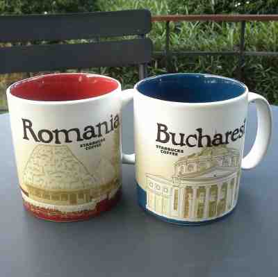 2 Original Starbucks City Mugs 16 oz ROMANIA & BUCHAREST Series 2016-2017 - Sold on eBay Dec, 8th 2018 for $42.00