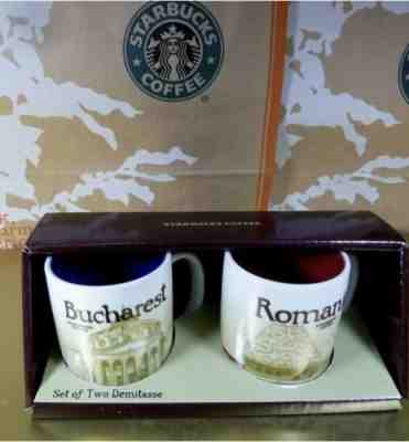 Rare Official Gift Set STARBUCKS 2 Mini Mugs Romania & Bucharest 3 OZ, US Seller - Sold on eBay Nov, 12th 2018 for $49.99