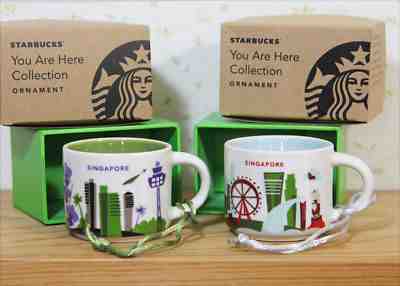 Lot of 2  Starbucks You Are Here  ornament  SINGAPORE  / YAH / 2oz, 59ml - Sold on eBay Dec, 8th 2018 for $44.99
