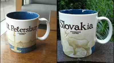 2 Original Starbucks City Mugs 16 oz ST.PETERSBURG & SLOVAKIA Series 2016-2017 - Sold on eBay Dec, 8th 2018 for $42.00