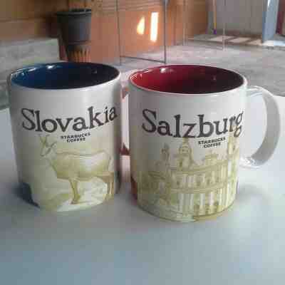 2 Original Starbucks Coffee Mugs SLOVAKIA & SULZBURG I6 OZ Global City Icon - Sold on eBay Oct, 27th 2018 for $40.00