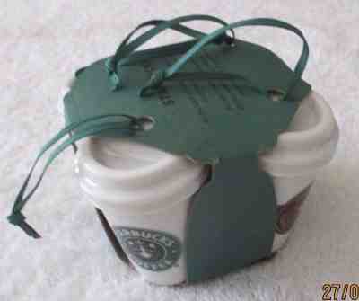 New Starbucks Set of 4 To Go Cups Ornaments Starbucks Logo - Sold on eBay Dec, 12th 2018 for $12.99
