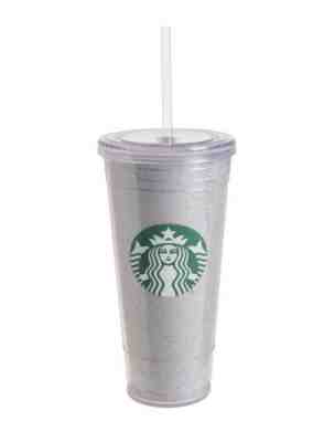 Starbucks 20oz Plastic To Go Tumbler - Silver Glitter  - Sold on eBay Dec, 12th 2018 for $17.00