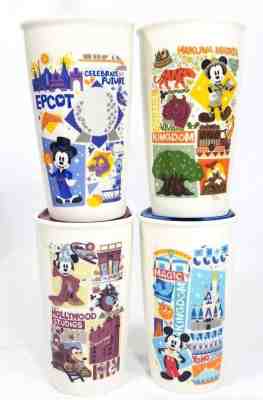 New Design Starbucks Disney World Tumbler Set of 4 Ceramic 12 oz Mug All 4 Parks - Sold on eBay Dec, 13th 2018 for $159.77