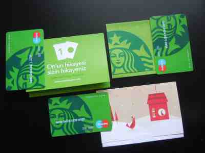 Starbucks Turkey 3 Maestro Gift Cards with the 3 Original Sleeves - Sold on eBay Nov, 27th 2018 for $12.50