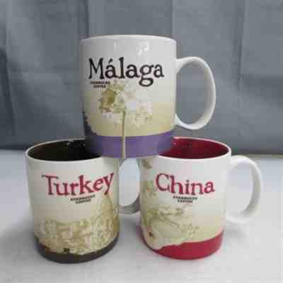 Lot of 3x Collectible Starbucks Mugs: China, Turkey, Malaga  - Sold on eBay Nov, 10th 2018 for $48.66