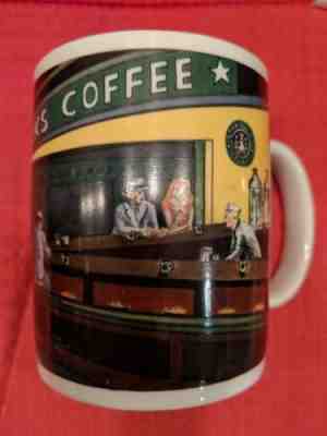 Vintage Starbucks Coffee Mug Cup By Chaleur Nighthawks Diner Scene D. Burrows - Sold on eBay Dec, 12th 2018 for $10.00