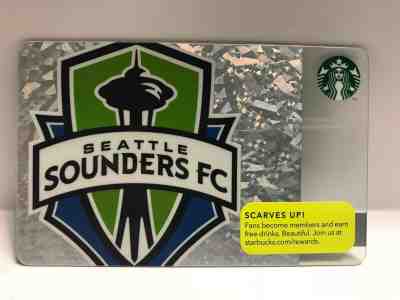 Starbucks Seattle Sounders card, mint, no value, pin intact - Sold on eBay Dec, 15th 2018 for $7.00