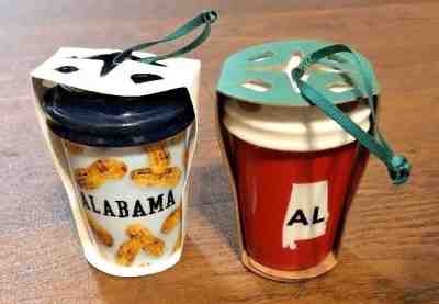 2 x 2016-17 Starbucks Alabama PEANUT & RED Rare Holiday Christmas Tree Ornament - Sold on eBay Dec, 14th 2018 for $39.99