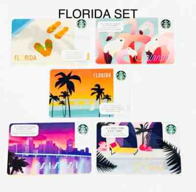 5 Starbucks Cards Florida Set State Lot New - Sold on eBay Dec, 14th 2018 for $17.99