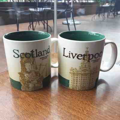 2 Original Starbucks City Mugs 16 oz SCOTLAND & LIVERPOOL Series 2016-2017 - Sold on eBay Dec, 11th 2018 for $42.00
