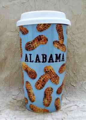 Starbucks Alabama Peanuts Ceramic Travel Mug with Rubber Lid 12 fl. oz. - Sold on eBay Dec, 8th 2018 for $17.95