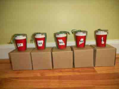Starbucks State Ornament Ceramic Christmas Decoration Coffee Cup U PICK NEW Mini - Sold on eBay Dec, 9th 2018 for $23.00