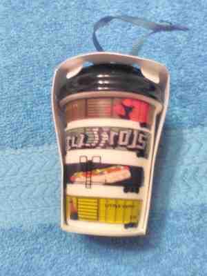 NIB 2017 Starbucks Christmas 2.5” Ornament IL Illinois Train Cars - To-Go Cup - Sold on eBay Dec, 13th 2018 for $4.99