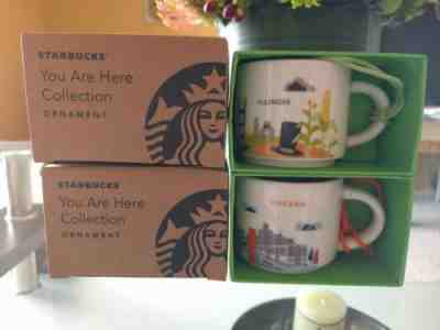 Starbucks Chicago & Illinois Set YAH Demi Mug Ornament You Are Here New Espresso - Sold on eBay Dec, 7th 2018 for $23.99