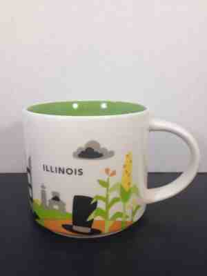 Starbucks City Mug ILLINOIS You Are Here YAH Series Color Graphics Green Inside - Sold on eBay Dec, 7th 2018 for $7.00