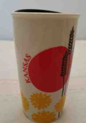 starbucks kansas tumbler with lid ceramic  - Sold on eBay Dec, 10th 2018 for $16.99
