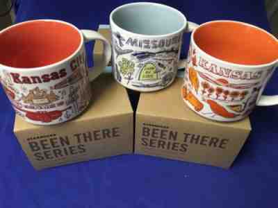 Lot Of 3 Starbucks Mugs ~ Kansas City & Missouri & Kansas Been There Series - Sold on eBay Nov, 18th 2018 for $56.99