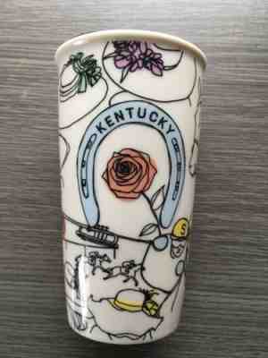 NWT STARBUCKS Ceramic KENTUCKY DERBY Travel Mug 12oz - Sold on eBay Dec, 12th 2018 for $55.00