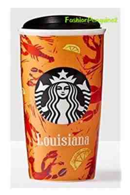 NEW!! STARBUCKS Louisiana Double Wall Traveler Crawfish Ceramic, 12 Fl Oz - Sold on eBay Nov, 27th 2018 for $45.00