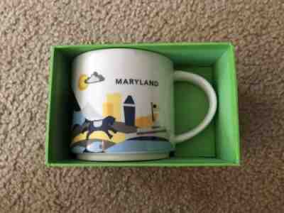 Starbucks Maryland You Are Here State collectable Coffee Cup NIB Mug 14 Oz 2015 - Sold on eBay Dec, 10th 2018 for $24.75