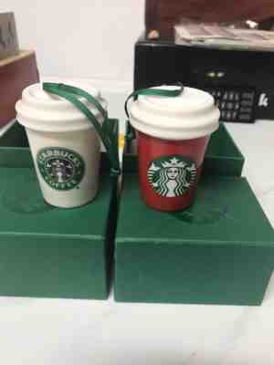 2016 Starbucks Red Massachusetts State Ceramic Cup Ornament with bonus - Sold on eBay Dec, 10th 2018 for $15.00