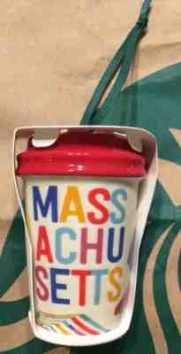 Starbucks 2017 Massachusetts Local Ceramic Holiday Christmas To Go Cup ORNAMENT - Sold on eBay Dec, 7th 2018 for $14.20