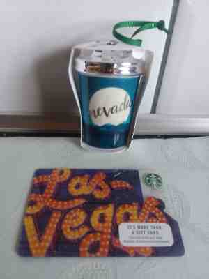 Starbucks NEVADA 2017 Tumbler Mug Ornament and LAS VEGAS Card, NEW - Sold on eBay Dec, 6th 2018 for $22.00