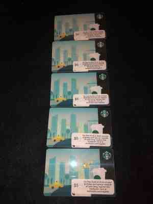 5 x Starbucks CARD lot.NEW YORK CITY.NY! - Sold on eBay Dec, 6th 2018 for $5.50
