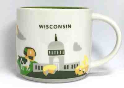 Starbucks Wisconsin Porcelein  Mug- cup- You Are Here Collection  14 oz. -New - Sold on eBay Dec, 11th 2018 for $22.50