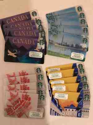 20 Starbucks card lot Quebec city Canada Toronto 2016 2017  - Sold on eBay Dec, 7th 2018 for $12.50