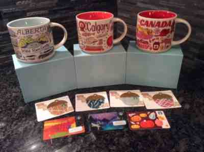 Starbucks Calgary Canada & Alberta Been There Series 14 oz Mugs w 7 Fall Cards  - Sold on eBay Dec, 6th 2018 for $79.99
