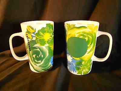2 Earth & Water Dot Collection Limited Edition 2014 Starbucks Coffee Mugs 16oz  - Sold on eBay Dec, 17th 2018 for $9.77