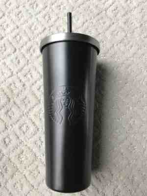NEW 2017 Holiday Starbucks Black Stainless Steel Cold Cup 24oz Limited Edition - Sold on eBay Dec, 13th 2018 for $29.95
