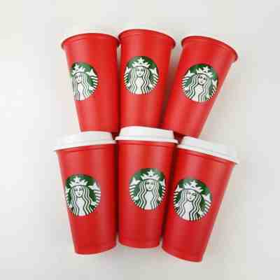 Lot Of 6 Starbucks Coffee 2018 Red Reusable Limited Edition Holiday 16oz Cups  - Sold on eBay Dec, 13th 2018 for $23.00