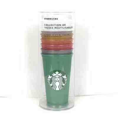 Starbucks 2018 Limited Edition Reusable Cup Collection Shimmer Colors Set Of 6 - Sold on eBay Dec, 13th 2018 for $15.96