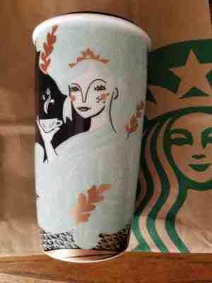 NEW 2018 Starbucks Holiday Siren Travel Tumbler LIMITED EDITION w/ gold accents - Sold on eBay Dec, 12th 2018 for $31.00