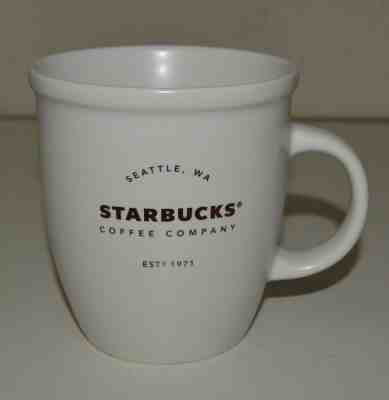 Nice STARBUCKS Seattle est 1971 WA White & Gold Ceramic Coffee Mug 2016 12oz  - Sold on eBay Dec, 16th 2018 for $7.99