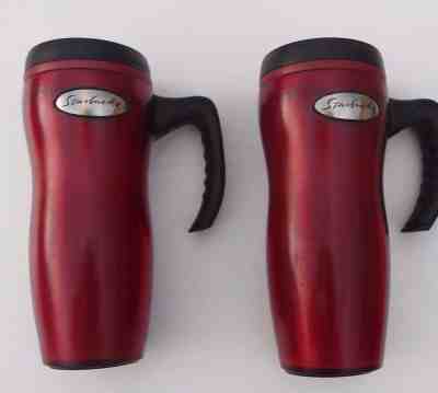 Lot of Two Starbucks Traveler Mugs With Lids - Red - 2000 - Never Used - Sold on eBay Dec, 16th 2018 for $19.99