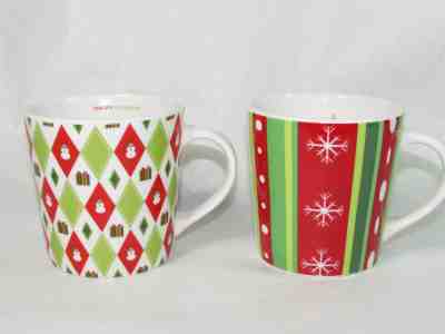 Set of 2 Starbucks 2002 Christmas Coffee Holiday Mug Cup Barista Atomic Diamonds - Sold on eBay Dec, 17th 2018 for $36.00