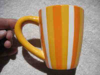 2003 starbucks coffee co barista orange striped large cup mug orange interior - Sold on eBay Dec, 4th 2018 for $18.99