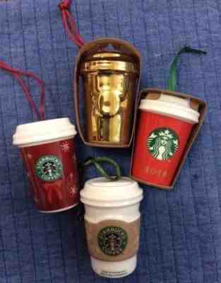 Mixed Lot of 4 Starbucks To Go Ornaments: 2004, 2008, 2014, and 2016 - Sold on eBay Dec, 6th 2018 for $27.00