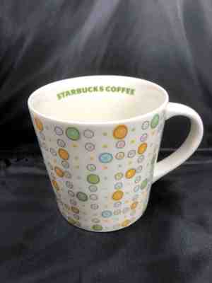 STARBUCKS Spring 2005 White Green Blue Dots Circles Large 16 oz Mug Cup - Sold on eBay Dec, 17th 2018 for $18.79